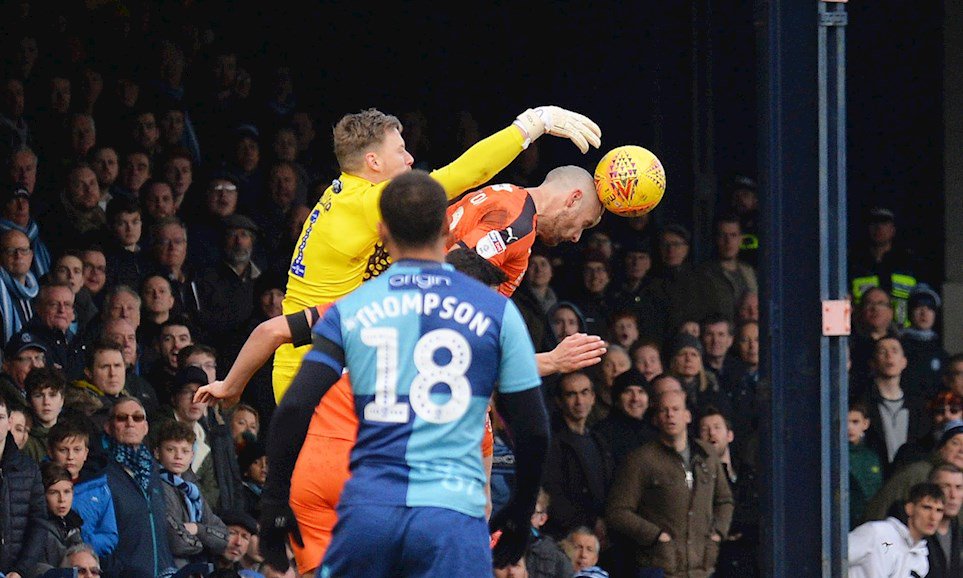 2019 02 09 Luton Town SBL1 A 22 Ryan Allsop+Danny Hylton