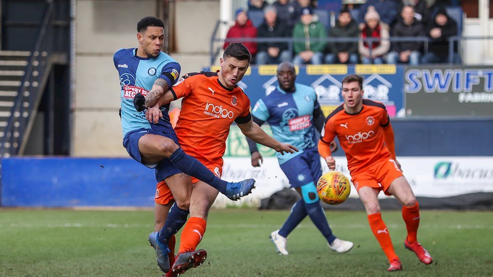 2019 02 09 Luton Town SBL1 A 61 Nathan Tyson+Matthew Pearson