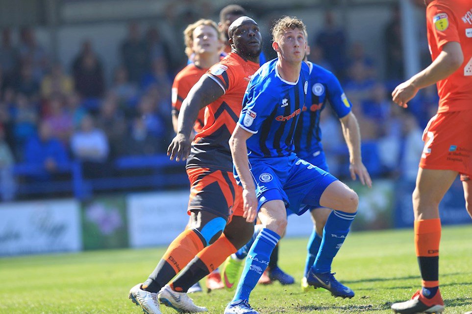 2019 04 19 Rochdale SBL1 A 63 Adebayo Akinfenwa+Joe Bunney