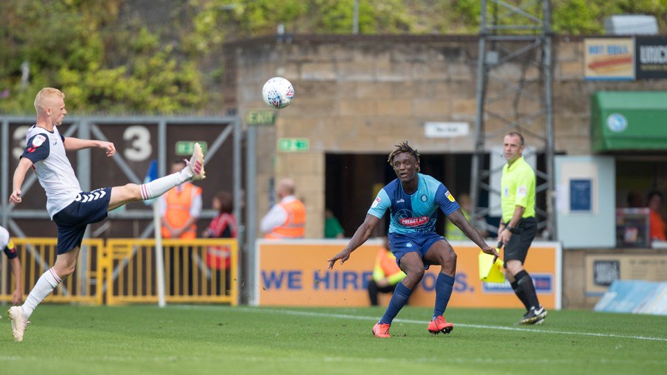 2019 08 03 Bolton SBL1 H 131 WWGoal1 Anthony Stewart pass to Smyth