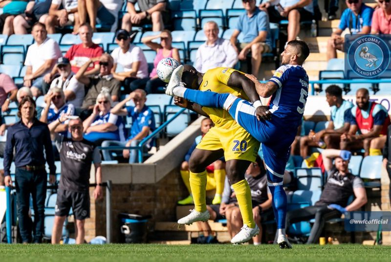 2019 09 14 Gillingham SBL1 A 11 Adebayo Akinfenwa+Max Ehmer