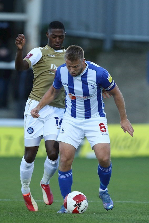 2021 11 06 Hartlepool FAC1 A 11 Sullay Kaikai+Nicky Featherstone