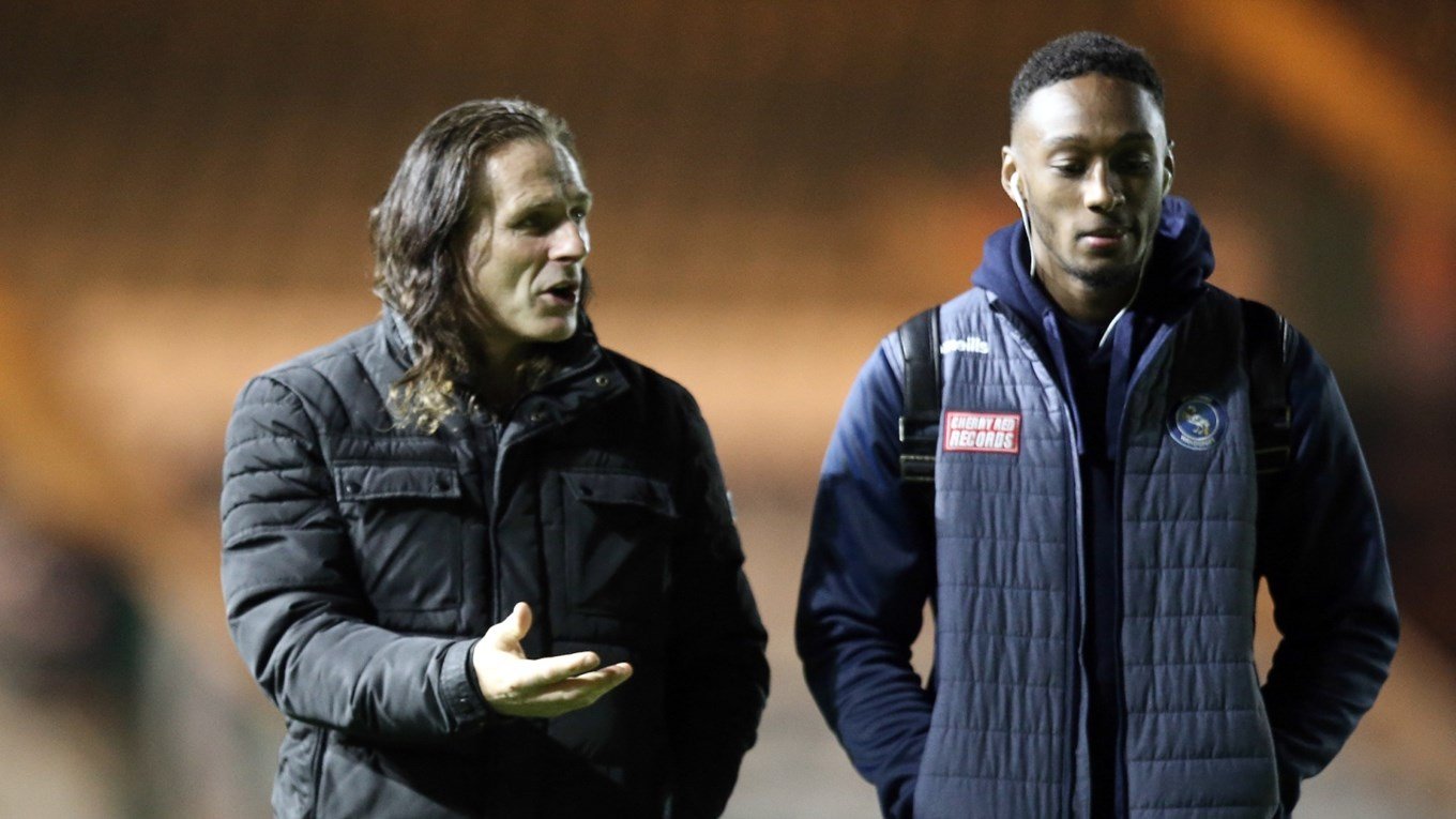 2021 11 23 Plymouth SBL1 A 05 Pre Match Gareth Ainsworth+Brandon Hanlan