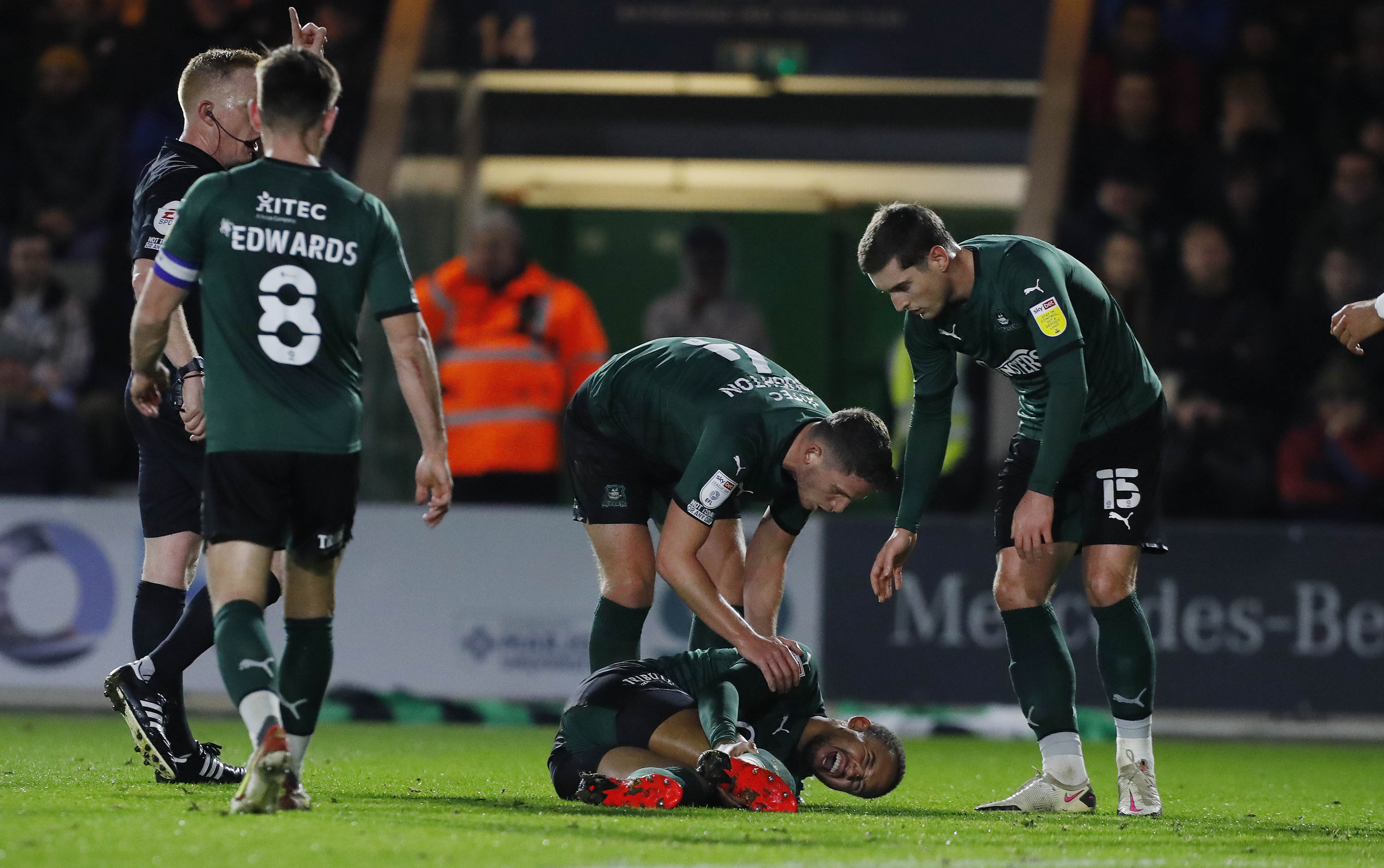 2021 11 23 Plymouth SBL1 A 42 Brendan Galloway bad injury